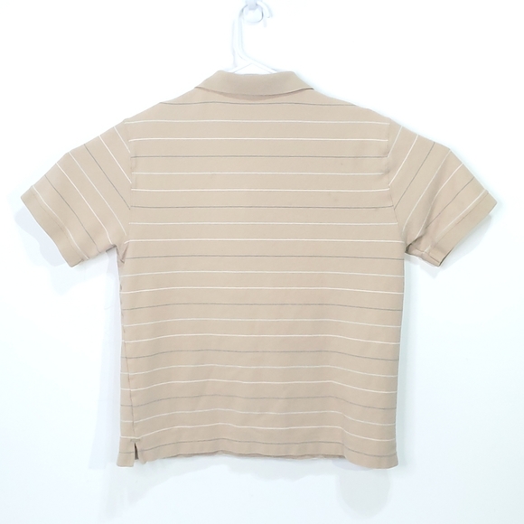 Patagonia Polo Shirt Mens Short Sleeve Tan Striped Organic Cotton Size Medium - Picture 3 of 10